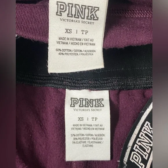 Victoria's Secret PINK cowl neck sweatshirt matching pants leopard print logo XS - Picture 8 of 16